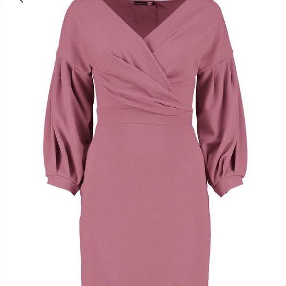 Off the shoulder wrap midi dress - Picture 2 of 4